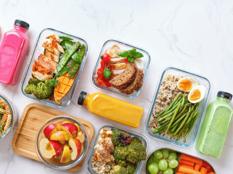 A display of healthy meals for sustainable weight loss